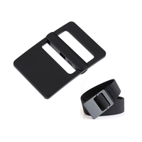 Ceinture en métal réglable noire personnalisée de logo de conception carrée de 1.5 pouces pour la boucle