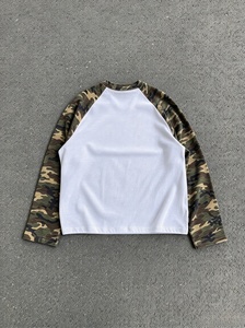 <b>Men's</b> <b>White</b> Body Camouflage Raglan <b>Sleeve</b> <b>Long</b> <b>Sleeve</b> T-<b>Shirt</b> O-Neck Street Style Top - Product Image 2
