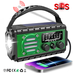 <span class=keywords><strong>Radio</strong></span> Météo d'Urgence Rechargeable 20000 mAh avec <span class=keywords><strong>FM</strong></span>, Chargement Solaire et Manivelle, Alarme SOS et Lampe de Poche - Product Image 1