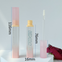 Tube de brillant à lèvres torsadé rose dégradé unique OEM & ODM, tubes de brillant à lèvres personnalisés avec breloques