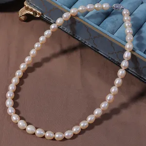 2023 Hot china pink pearl necklace Natural Fresh Water Pearl Necklace vintage pink pearls Necklace For women and men