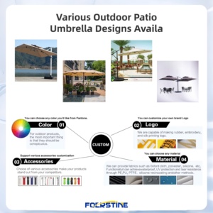 Poste de aluminio de lujo en voladizo Costillas <span class=keywords><strong>Patio</strong></span> Paraguas Mercado al aire libre Evento Sombrilla Banana Colgando Paraguas y bases - Product Image 6