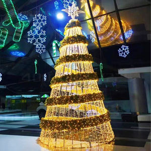 Sapin de Noël géant moderne de 20, 30, 40 ou 50 pieds (<span class=keywords><strong>11</strong></span> mètres) avec éclairage extérieur et boîte cadeau, à prix avantageux - Product Image 4