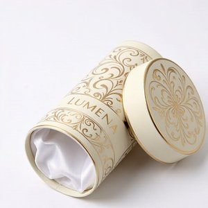 Tube en papier personnalisé de qualité supérieure, boîte cylindrique ronde en papier d'art avec feuille métallique pour emballage de parfum de luxe, vente en gros sur mesure - Product Image 1