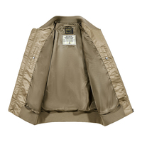 Blouson Bomber Décontracté Homme Style Rétro avec Broderie Crocodile, Veste Légère Zippée Type Aviateur