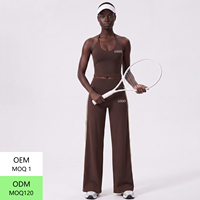 Nouveaux ensembles de yoga et fitness 2 pièces pour femmes, avec soutien-gorge de yoga à maintien élevé à rayures color-block et lignes contrastées, séchage rapide, tenue de sport