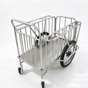 Chariot de <span class=keywords><strong>transport</strong></span> médical silencieux en acier inoxydable de haute qualité Medco pour hôpitaux, cliniques et livraison sur les salles d'hôpital - Product Image 4