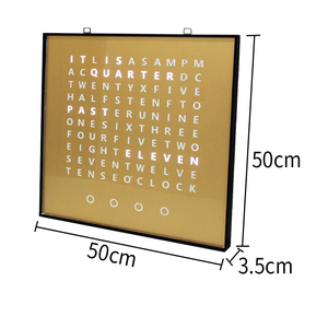 CHEETIE Orologio da Parete LED 50*50cm con Scritte in Rame, Orologio Elettronico da Scrivania a Batteria, Decorazione Moderna per Casa e Ufficio - Product Image 2