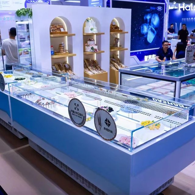 Customized Floor Standing Single-Shelf Tempered Glass Refrigerated Chocolate Cake Display Case Digital Temperature Control for