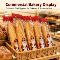 Sac d'emballage alimentaire personnalisé en plastique transparent CPP de qualité alimentaire, sac à manches longues pour baguette, pâtisserie, boulangerie, pour pain de fête