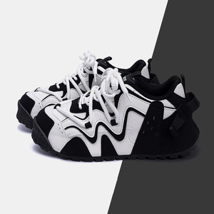 Оптовые дышащие нескользящие мужские повседневные кроссовки на толстой подошве со шнуровкой, с подошвой из ПВХ и хлопковой подкладкой, модные массивные кроссовки для мужчин - Product Image 1