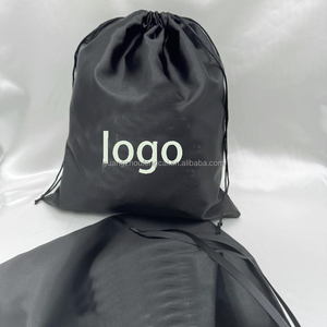 Bolsa de satén negra de lujo personalizada con cordón para gorras, sombreros, sujetadores, ropa interior y embalaje de viaje - Product Image 4