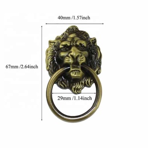 10pcs Lion Head Cabinet Pulls <strong>Knobs</strong> Handles Furniture <strong>Door</strong> Cabinet Drawer Dresser Vintage Pull Handle <strong>Knob</strong> Ring Antique - Product Image 6