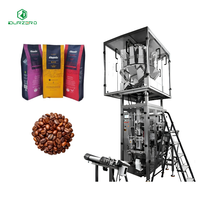Machine à fabriquer des sachets de café avec valve de dégazage, machine d'emballage de café à quatre soudures, machine VFFS pour grains de café avec valve unidirectionnelle