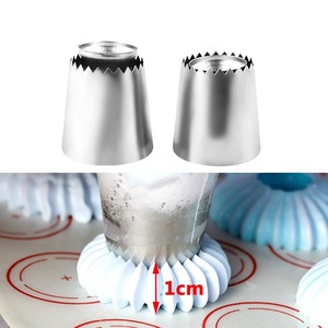 Romea Piping Tip 1cm Round Cake Decorating <b>Tool</b> 2Pcs Stainless Steel <b>Cookie</b> <b>Tool</b> - Product Image 1