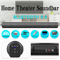 Barres de son pour TV avec FM, haut-parleur sans fil Barre de son Home Cinéma Système de son surround Carte TF/Aux/Connexion RCA Barre de son