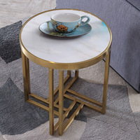Meuble en acier inoxydable, pied en métal, dessus en marbre, petite Table pour la maison, table à thé ou à café, prix d'usine