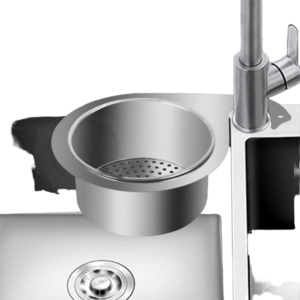 Panier d'évier de cuisine pliable en acier inoxydable de haute qualité XH, durable et avec drainage intégré - Product Image 2