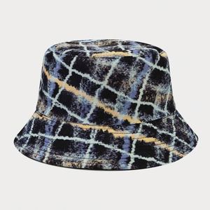 Wholesale Unisex Plaid Graffiti Mesh <b>Reversible</b> Sunshade Fisherman's <b>Hat</b> Sun <b>Bucket</b> <b>Hats</b> - Product Image 5