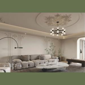 Moldura de Poliuretano Resistente a las Manchas OR-7453, Elegante Adorno Floral Decorativo para Exteriores y Villas - Product Image 3