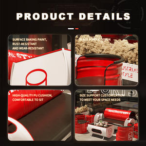 Juego Prémium de Mesa y Sillas de Metal Estilo Industrial Vintage, Cabina Creativa de Hierro Forjado para Bar y Restaurante con Barril de Aceite para Tiendas de Té con Leche - Product Image 4