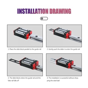 HLTNC Guide linéaire à assemblage élevé HGR 25 1000mm et bloc coulissant Fournisseur de pierre de traitement coupée selon les besoins et autres pièces de machine - Product Image 2