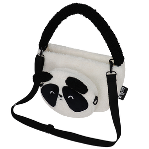 Bolso de Mano con Cierre de Cremallera y Diseño de Panda a la Moda, Estilo Casual Vintage para Viajes Diarios, Elegante Bolso Tote 2 en 1 de Felpa con Dibujos Animados para Bebés - Product Image 2