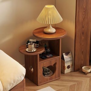 Nordic Import Solid Wood Bedroom Side Cabinet Simple Modern Storage Nest for Pine <strong>Log</strong> for Living Room Cat Bed Design - Product Image 5