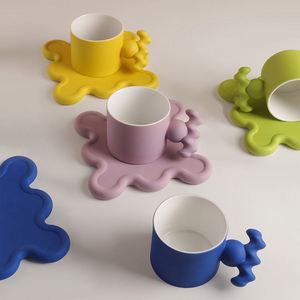 High Classic Memphis Middle East Apathy Style Coffee Cup Saucer <b>Set</b> - Product Image 3