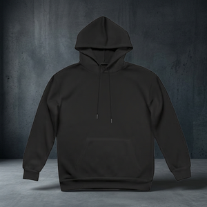 Sweat-shirt à capuche décontracté en maille épaisse 260g avec épaules tombantes et poches, personnalisable avec logo par impression par transfert thermique pour team building - Product Image 1