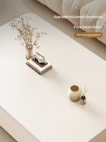 Meuble TV sur pied en aggloméré et table basse crème, ensemble moderne et minimaliste, mobilier de maison haut de gamme de luxe léger