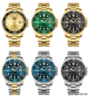 Montre-bracelet pour homme NIBOSI 2705, mouvement japonais, cadran rotatif, montre à quartz classique avec calendrier