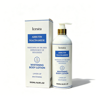 Lotion corporelle Icesea OEM à l'arbutine et à la niacinamide, lotion hydratante éclaircissante pour lisser les peaux rugueuses