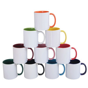 Tùy chỉnh 11oz biểu tượng đầy màu sắc Mug trống thăng hoa DIY in cốc cà phê trà sữa Gốm Cá Nhân Xử lý bên trong Trắng Mug - Product Image 1