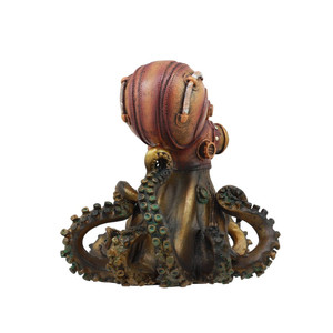 Statua Gigante di Polpo Kraken Steampunk, Figurina di Cefalopode Militare delle Profondità Marine, Altezza 5,5 Pollici - Product Image 5