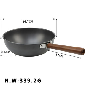 Panci <span class=keywords><strong>Camping</strong></span> Aluminium Alloy Outdoor dengan Gagang Lepas Pasang Motif Kayu untuk Masakan Grup & Hiking CN - Product Image 2