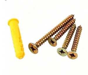 Tassello a muro in plastica PE gialla con vite autofilettante a testa svasata Phillips in acciaio inossidabile <span class=keywords><strong>per</strong></span> decorazioni edili - Product Image 5