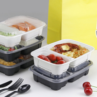 Kotak Makanan Bawa Pulang 32-2oz Biodegradable Mfpp Tray Kemasan Plastik Sekali Pakai 2 Kompartemen Microwave Clams
