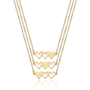 Collar de Acero Inoxidable Antideslustre con Colgante de Corazón de Tres Hermanas, Regalo Significativo para Mujeres, Venta al por Mayor - Product Image 1