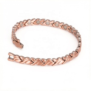 Bracelet magnétique en cuivre <span class=keywords><strong>rouge</strong></span> pour femmes, thérapie magnétique, énergie, FIR, Germanium, Tourmaline, ions, équilibre magnétique - Product Image 6