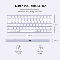 Clavier Magique A2449 avec Touch ID, Nouveau Clavier Numérique Optique Sans Fil USB-C Rétroéclairé Pleine Couleur 78 Touches en Plastique Taille Standard