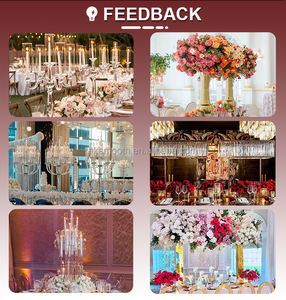 Soporte floral liso para centros de mesa de boda, base de metal dorada para decoración de bodas - Product Image 3