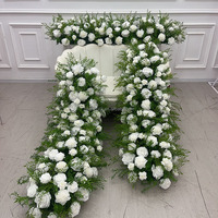 Décoration d'arche pour événements de mariage Nika, arrangement floral, chemin de fleurs blanc et vert de 5 pieds de long