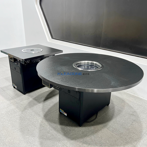 Kleadone hiện đại vòng Hàn Quốc BBQ nướng bảng không Khói Thương mại bàn ăn thép không gỉ thân thiện với môi cho nhà hàng khách sạn - Product Image 2