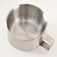 Tasse à expresso et mug à lait en acier inoxydable 304 finition sablée mate, base épaissie, style moderne et minimaliste, pour usage domestique et commercial