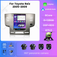 Radio Mobil Android Vertikal Gaya Tesla untuk Toyota Reiz Mark X 2005-2009 Wireless CarPlay Auto GPS Navi DSP SWC Multimedia Player
