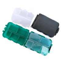 Boîte de rangement portable en plastique rigide pour accessoires de pêche, 9,5 x 6,2 cm