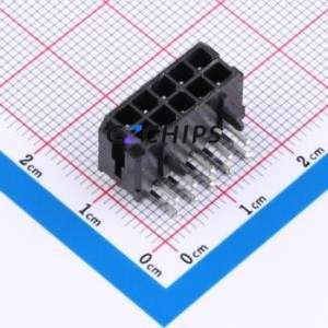 A300E1W2-2B10P12 Wire-to-Board Pin Header Bent Lead Through Hole,P=3mm Connector 2x5P 3mm Right Angle Insert Micro-Fit (MX 3.0) - Product Image 1