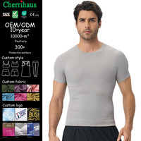 T-shirt de compression sans coutures pour homme, manches courtes, extensible, respirant, coupe athlétique, pour l'entraînement estival et la gym