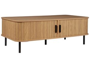 <span class=keywords><strong>Table</strong></span> basse Ajunion pour salon moderne, plateau en bois MDF, pieds en métal, <span class=keywords><strong>table</strong></span> basse avec 2 portes coulissantes de rangement - Product Image 6